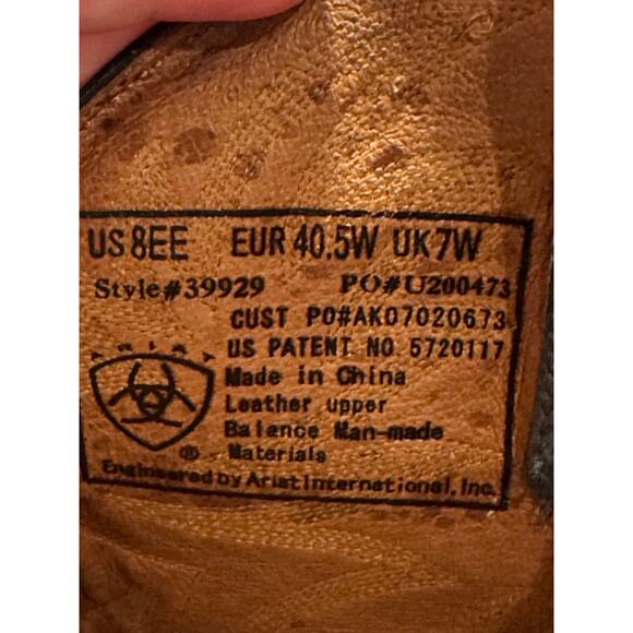 Ariat Men's 8EE Wide Heritage Crepe Leather Western Boot in Blue - Picture 5 of 11